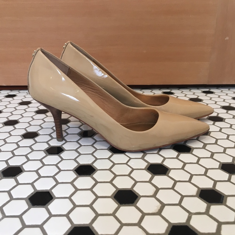 Coach nude patent leather heels